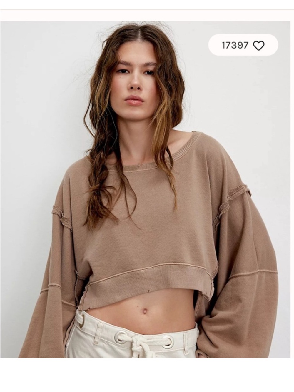 Free People Cropped Camden in Dusted Cocoa